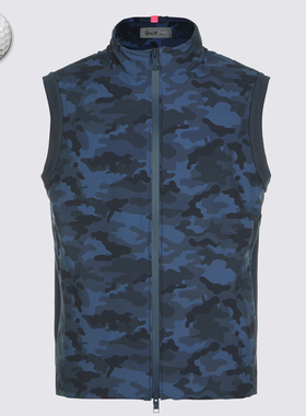 2025秋新品韩国代购GFOR*高尔夫男立领迷彩防风防水运动无袖马甲