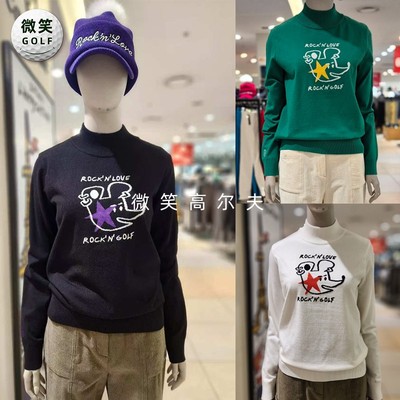 2025冬季新款韩国代购CASTELBAJAC半领时尚高尔夫球服女士针织衫