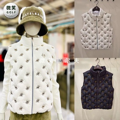 2025冬韩国代购CASTELBAJAC刺绣百搭高尔夫球服女士保暖羽绒马甲