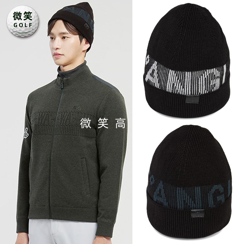 高尔夫男士字母条纹针织毛线帽