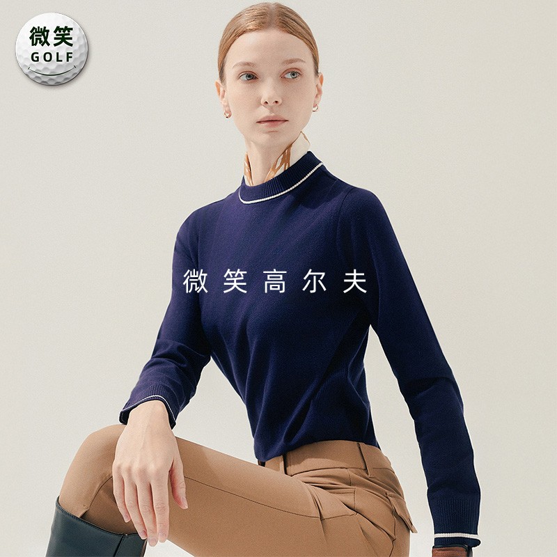特价2025冬季新款韩国代购舒适柔软高尔夫球服女士圆领套头针织衫