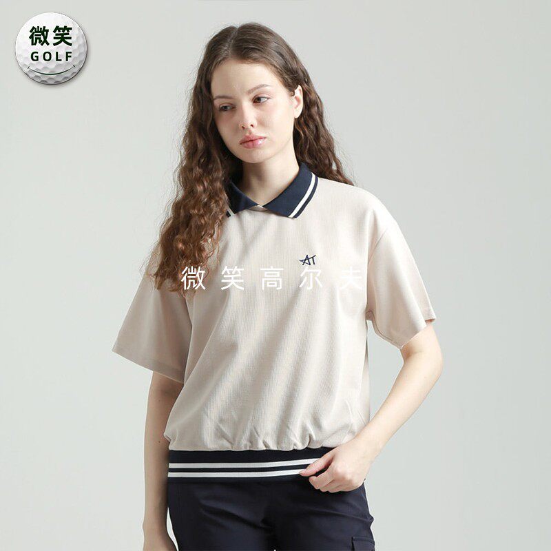 特价2025夏新款韩国代购宽松运动高尔夫球服女士弹力短袖T恤GOLF