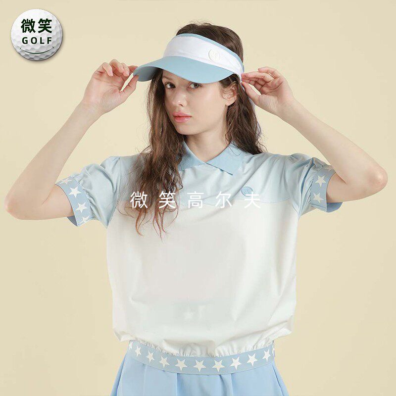 特价2026夏款韩国代购明星同款高尔夫球服女士泡泡袖宽松短袖T恤