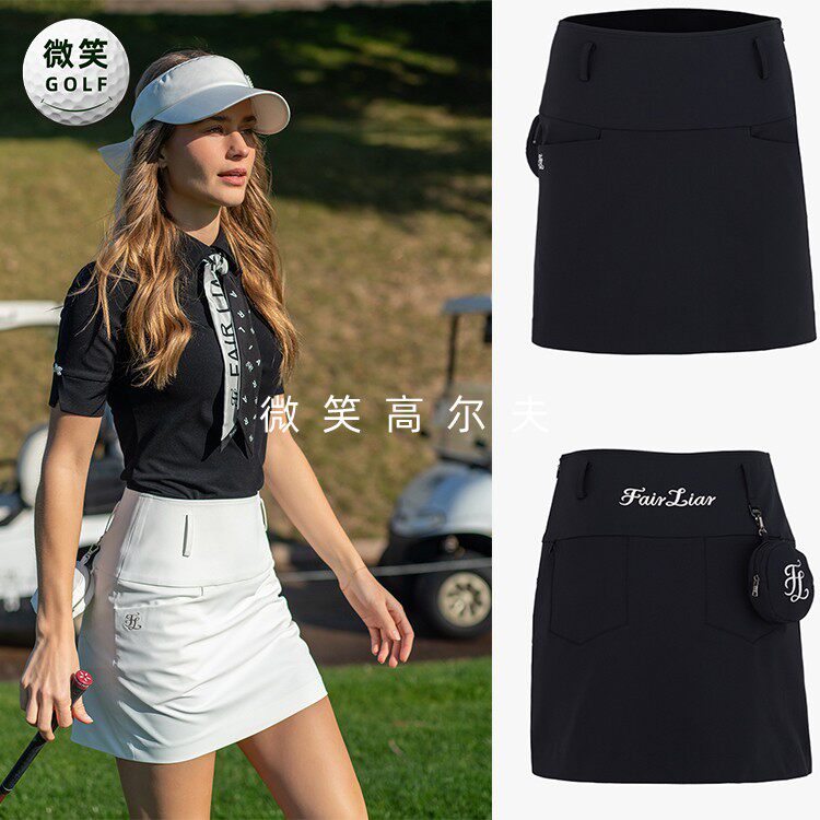2025夏韩国代购FairLiar高腰修身高尔夫服装女H型半身裙短裙GOLF图片