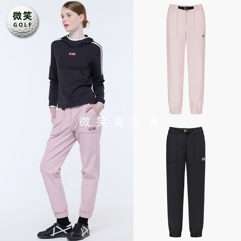 高尔夫球裤女松紧腰收腿运动长裤