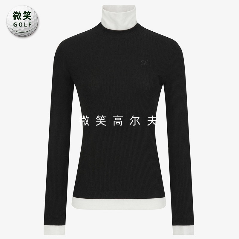 高尔夫女高领羊绒长袖打底T恤衫