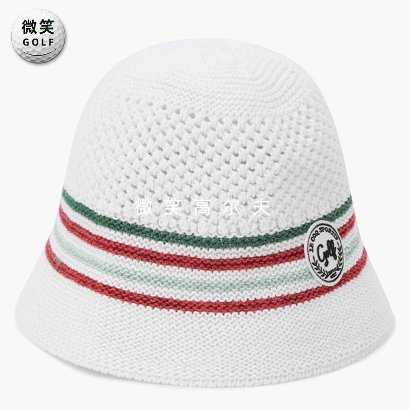 高尔夫女士条纹运动针织水桶帽子