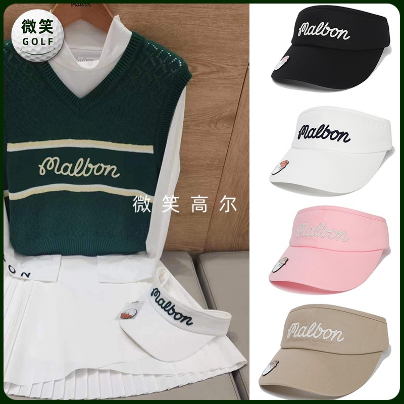 高尔夫球帽刺绣防晒MALBO*2023夏季新款韩国代购女士无顶帽GOLF