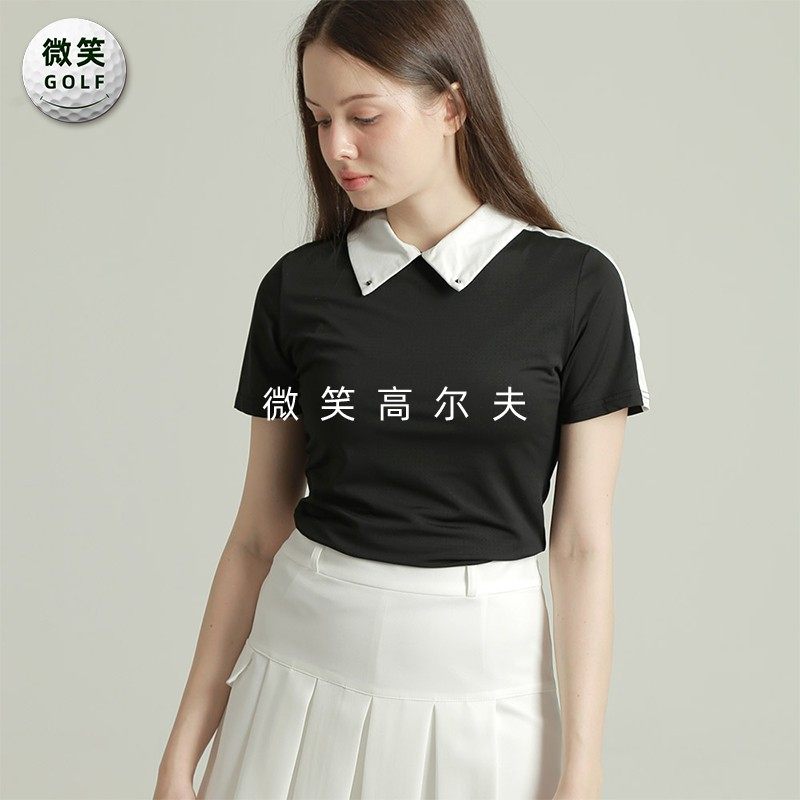 特价2025夏新款韩国代购镂空网眼高尔夫球服女士透气短袖T恤GOLF