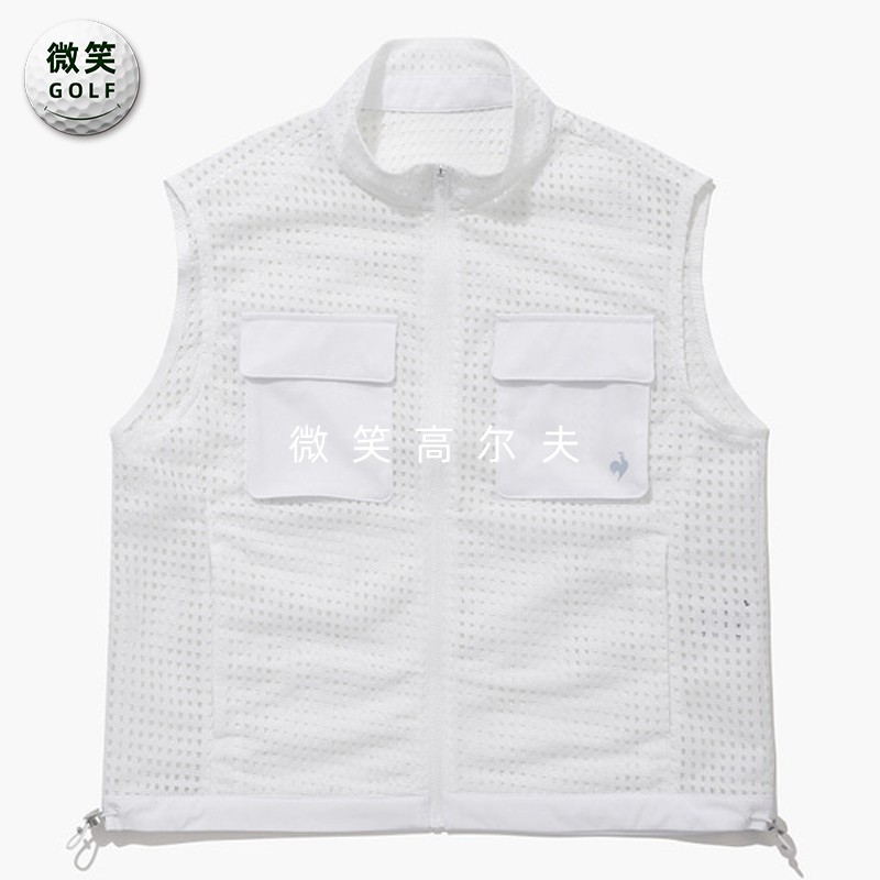 高尔夫女士拉链网眼口袋运动马甲