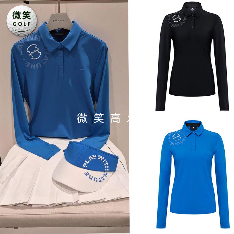 2026夏款韩国代购WANGLE冷感亲肤高尔夫服装女士户外运动长袖T恤