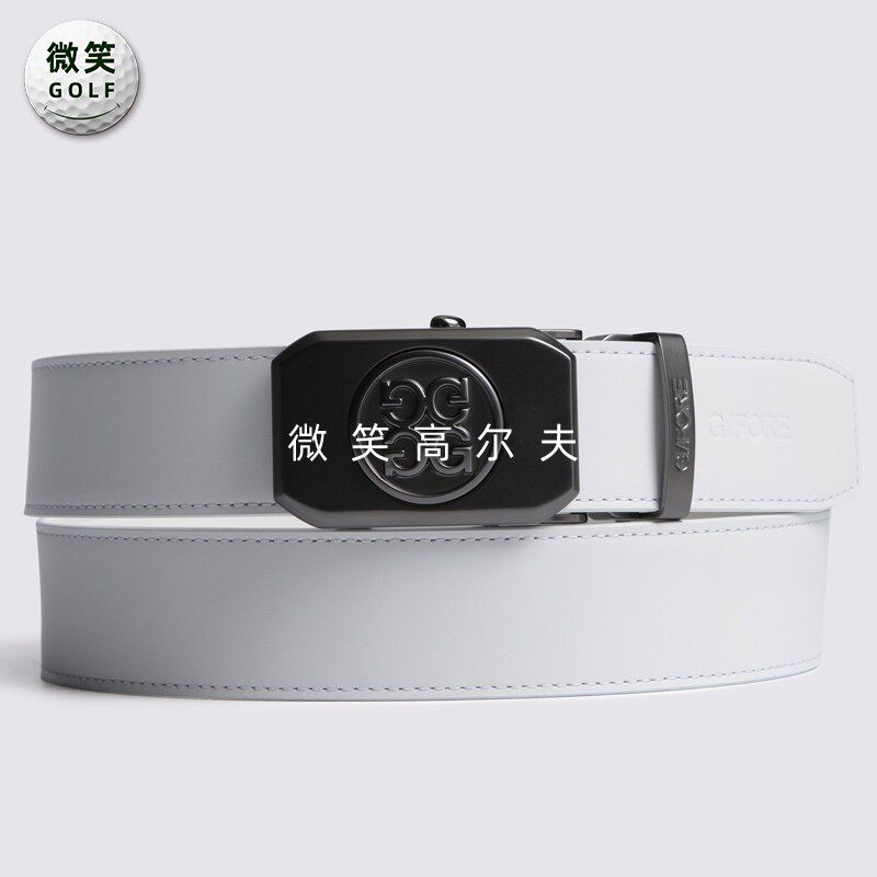 男高尔夫自动扣运动真皮腰带皮带
