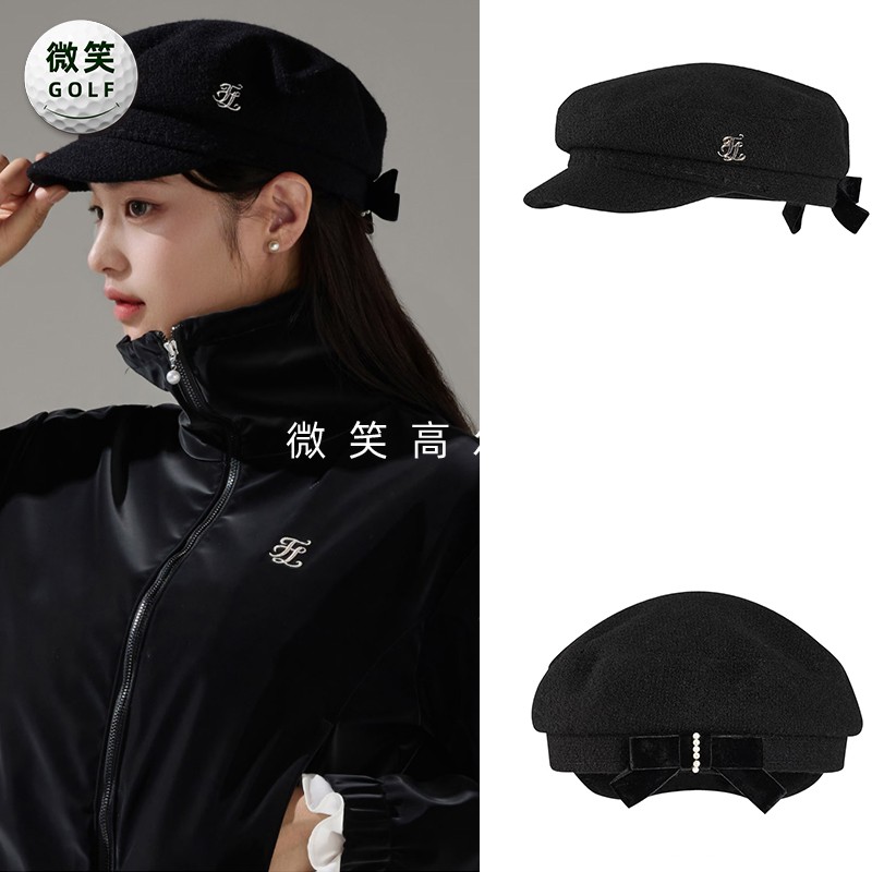 2025秋韩国代购FairLiar时尚优雅高尔夫球帽女士贝雷帽户外有顶帽