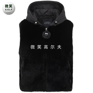 高尔夫女士连帽毛绒运动羽绒马甲