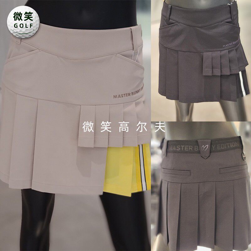 2026夏韩国代购MASTERBUNNY百褶弹力高尔夫球服女士拼接半身短裙