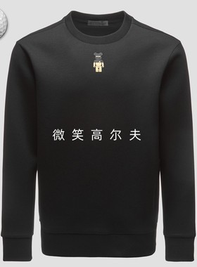 2025早春韩国代购GFOR*高尔夫男女同款运动圆领图案运动套头衫