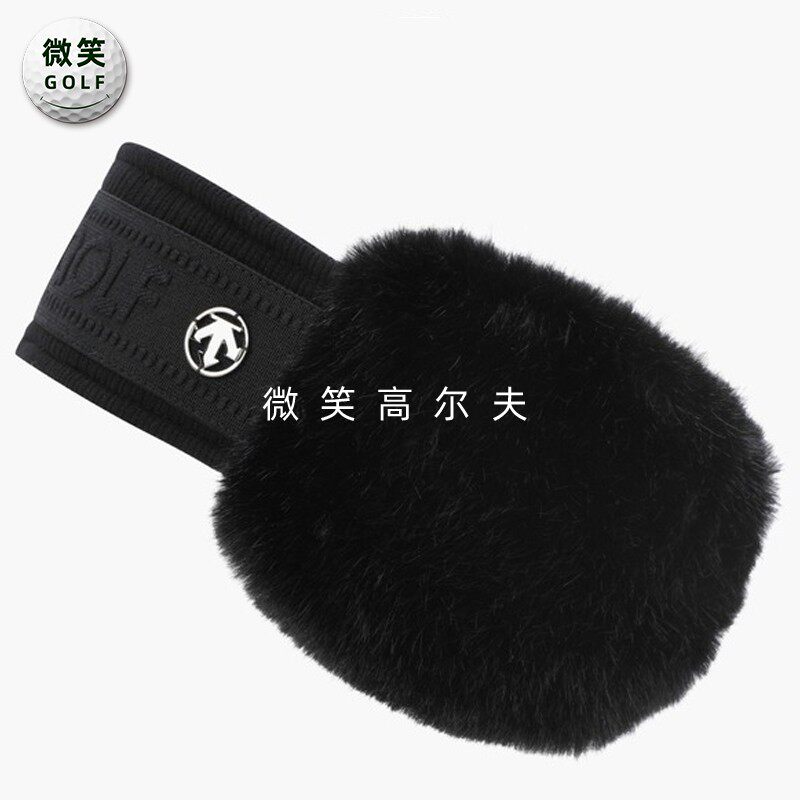 2025冬新品韩国代购高尔夫女士防寒保暖毛绒运动针织护耳套耳罩