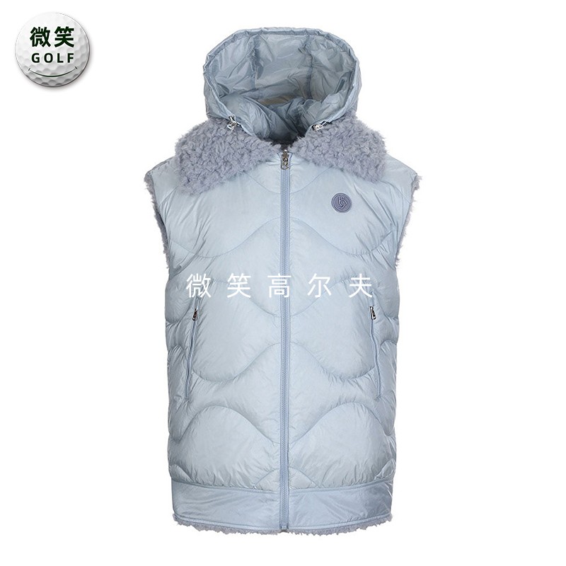 特价2025冬季新款韩国代购两面穿保暖高尔夫球服女士连帽马甲背心
