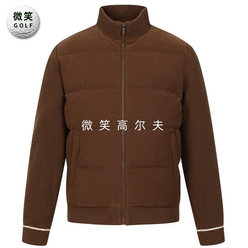高尔夫男灯芯绒针织袖运动羽绒服