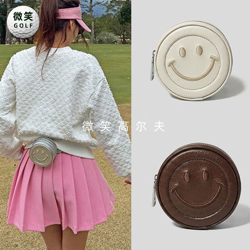 特价2026夏季新款韩国代购笑脸小巧高尔夫球包女士圆形便携小球袋