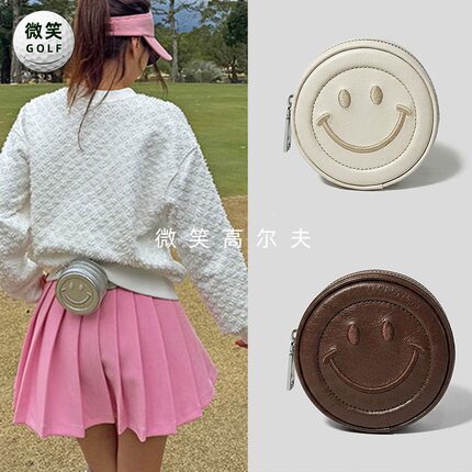 特价2026夏季新款韩国代购笑脸小巧高尔夫球包女士圆形便携小球袋
