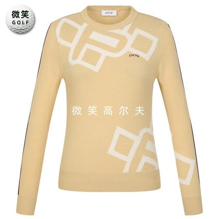 特价2025秋冬新品韩国代购PING高尔夫女士圆领图案运动羊毛针织衫