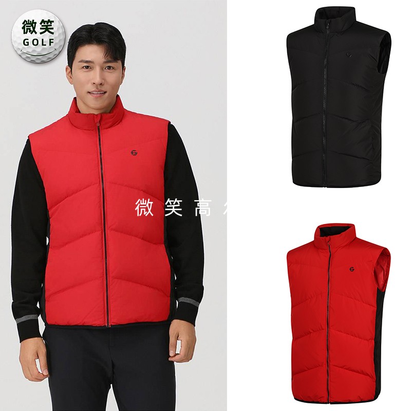 特价2025冬款韩国代购ELLEl加厚保暖高尔夫球服男士羽绒马甲坎肩