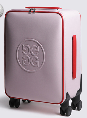 2025夏新品韩国代购GFOR*女高尔夫皮革拉杆拖轮式运动衣物收纳包