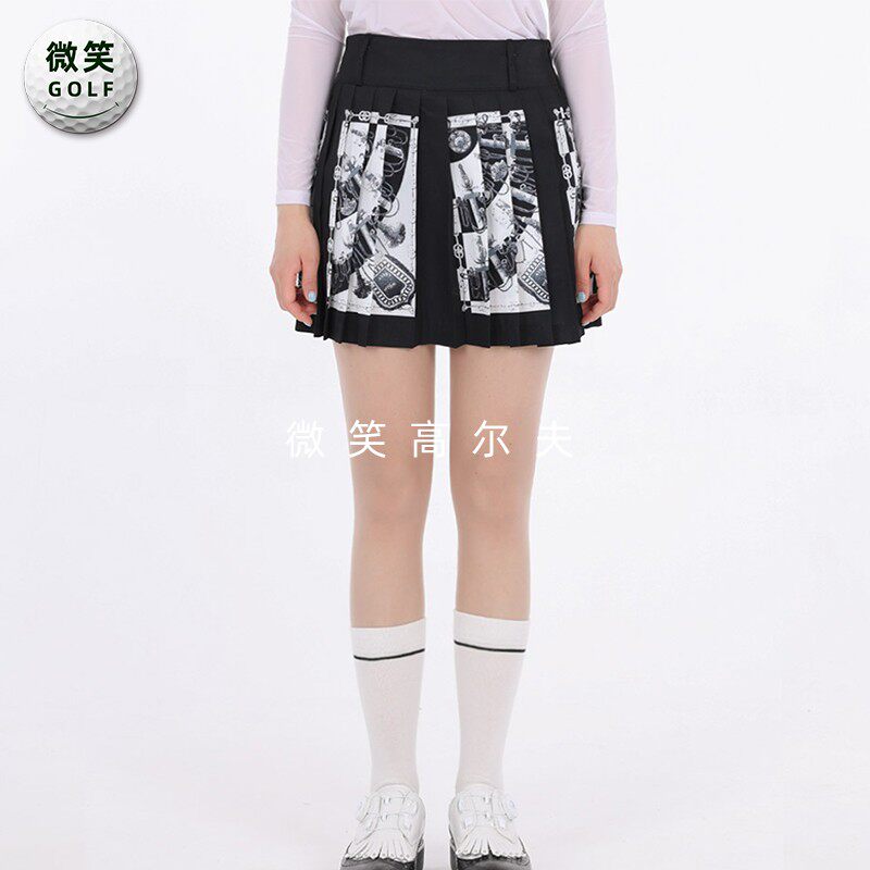 特价2025夏新款韩国代购印花图案高尔夫球服女士冷感半身短裙GOLF