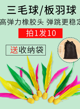白羽10个送收纳袋三毛球