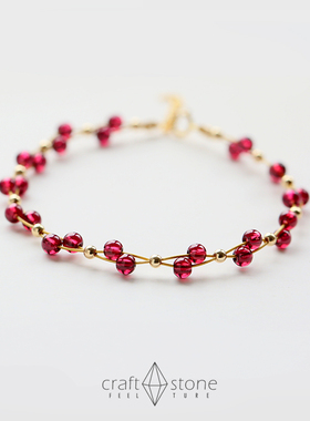 手链女礼物8a石榴石编织韩版个性
