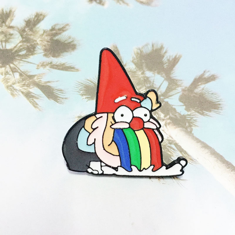 创意卡通彩虹胡子爷爷合金胸针 ins潮款圣诞老人徽章可爱衣服饰品