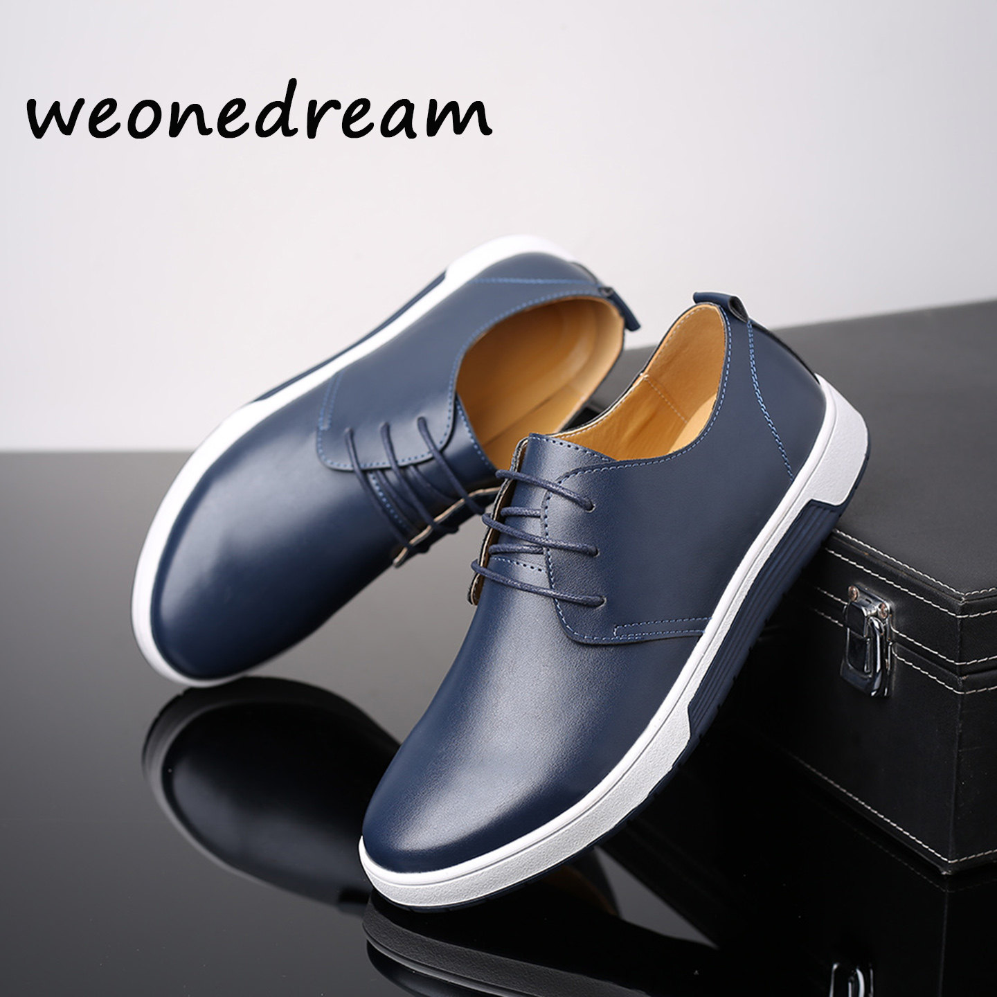 weonedream简约透气男士皮鞋