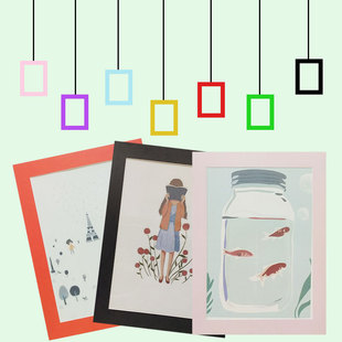 a3a4证书美术照片相框挂墙 裱画框 儿童画8开水彩水粉素描装 10个装