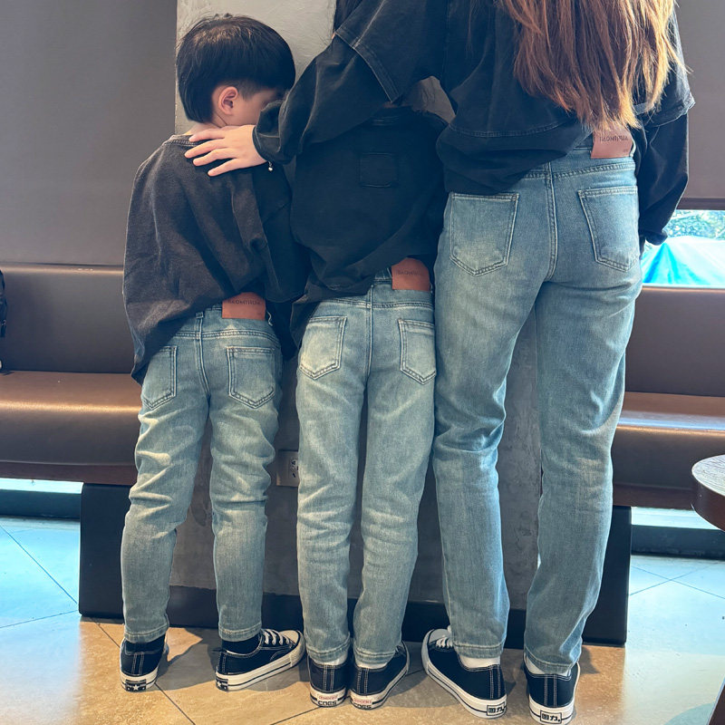 童装亲子装男女童牛仔小脚修身瘦版烟管裤子宝宝简约韩版儿童长裤,童装/婴儿装/亲子装,儿童牛仔裤,淘宝优惠券,粉丝福利购,淘宝优惠卷