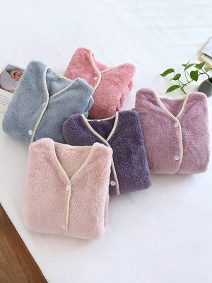 睡衣单件上衣女士加绒加厚家居服