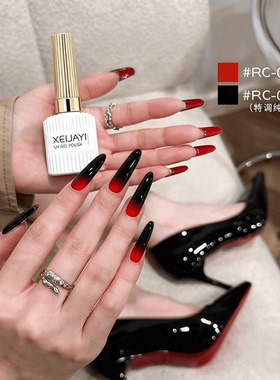 小颖花思蝶CL高跟鞋红底黑色高级气质美甲御姐性感显白甲油胶15ml