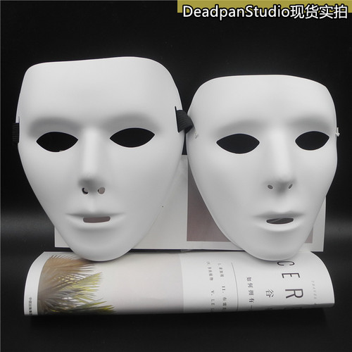 纯白面具白色嘻哈抖音网红街舞