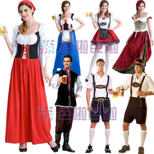德国传统啤酒节服装 巴伐利亚慕尼黑啤酒服 德国酒坊活动工作服