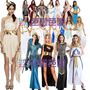 万圣节cospla成人男女古埃及法老服装 埃及艳后舞会派对演出服饰