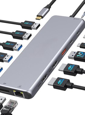 代工Type-C扩展坞4K60Hz视频HDMI千兆网口PD100W供电USB3.0