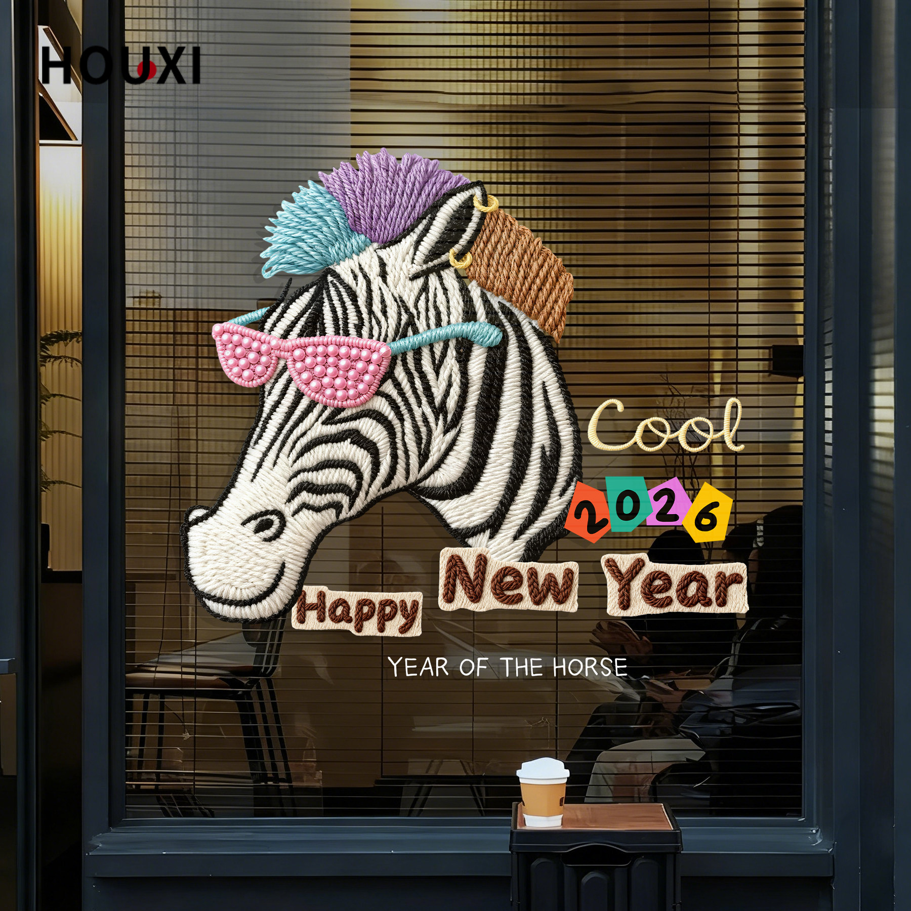 马年窗花贴2026春节装饰福马迎春网红咖啡厅餐厅新年玻璃贴膜静电,节庆用品/礼品,福字/窗花/窗贴,淘宝优惠券,粉丝福利购,淘宝优惠卷