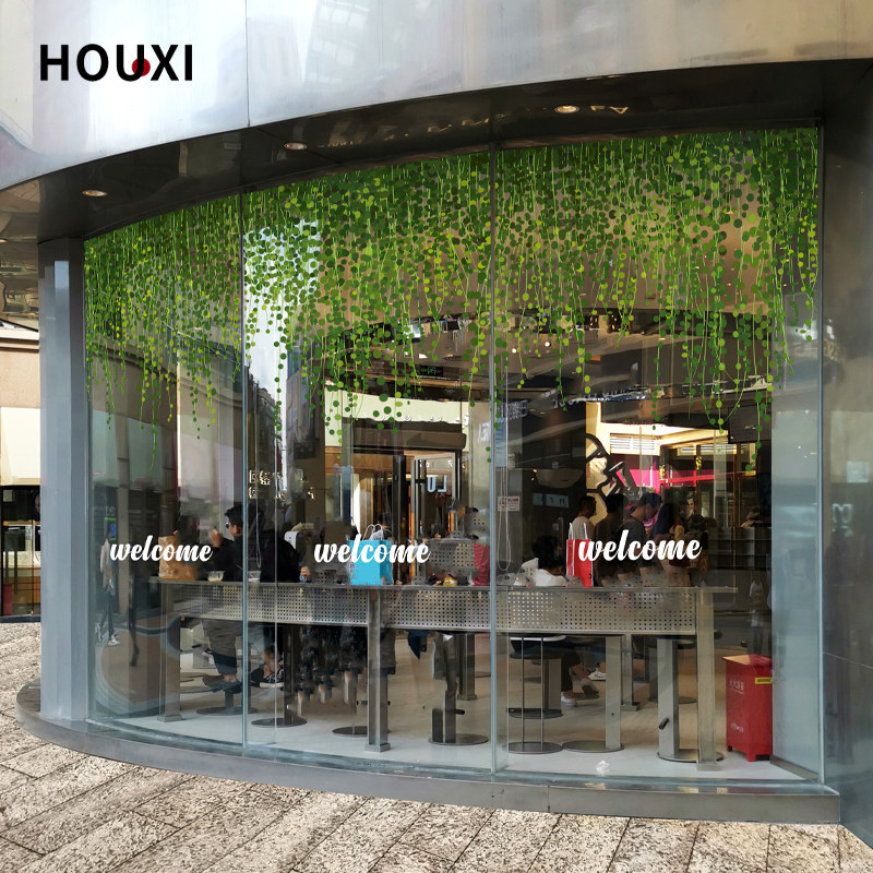 候喜|春天绿帘玻璃装饰贴纸