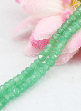 2x4mm小算盘珠绿色玉髓散珠子 DIY手工串珠项链手链隔珠饰品女