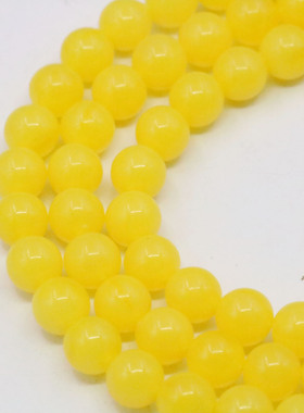 8mm黄色圆珠树脂琥珀仿蜜蜡散珠 DIY手工编织串珠配件项链女配饰
