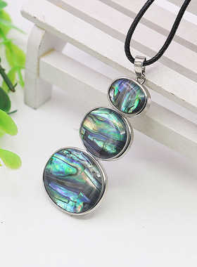 叠加款项链油菜花贝壳鲍鱼皮绳女