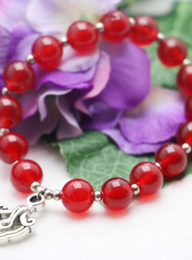 diy红玉髓佛珠手串饰品小吊坠