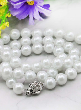 玻璃手工编织百搭礼物珍珠项链