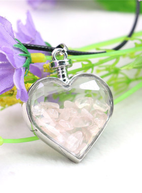 透明桃花运挂饰吊坠项链