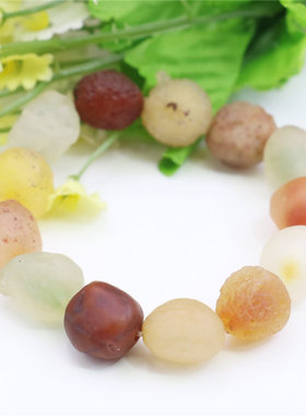 10-15mm不规则阿拉善石手链 外蒙千里戈壁宝石手饰弹性手工串饰品